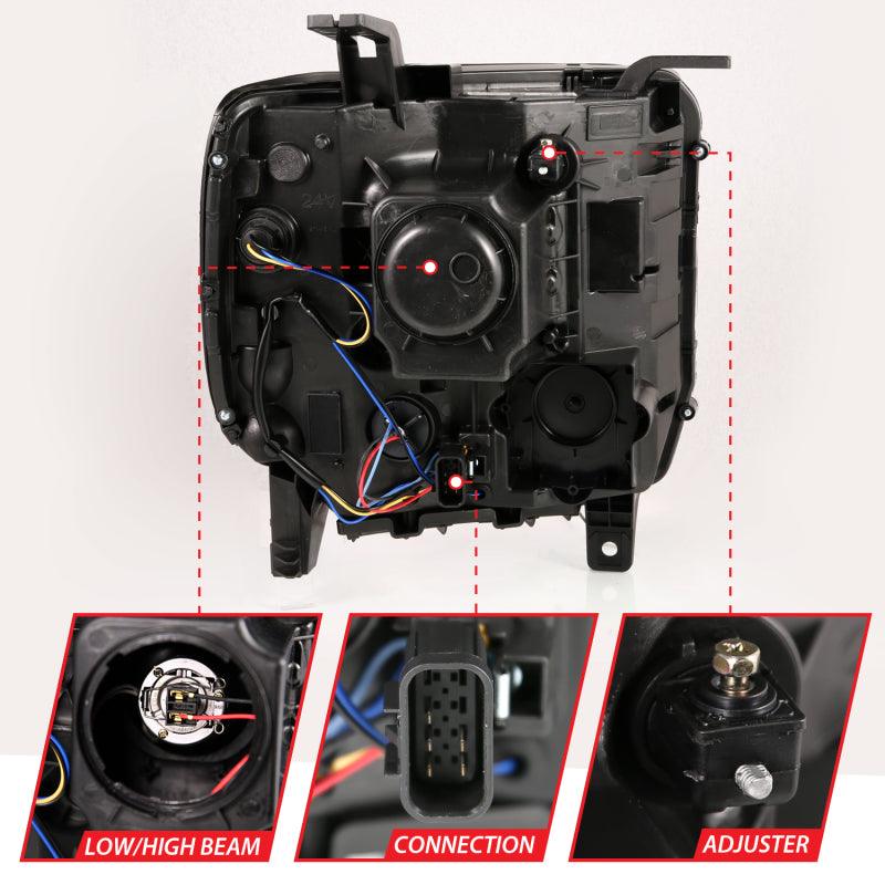 ANZO 2014-2015 Gmc Sierra 1500HD Projector Plank Style Headlight Black W/ Drl - Order Your Parts - اطلب قطعك