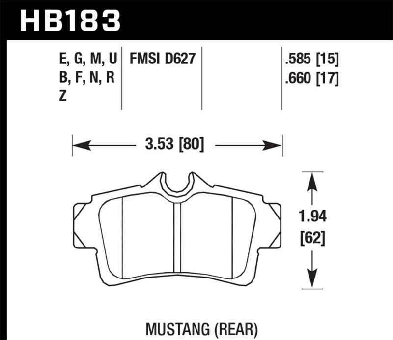 Hawk 94-04 Ford Mustang HPS Street Rear Brake Pads - Order Your Parts - اطلب قطعك