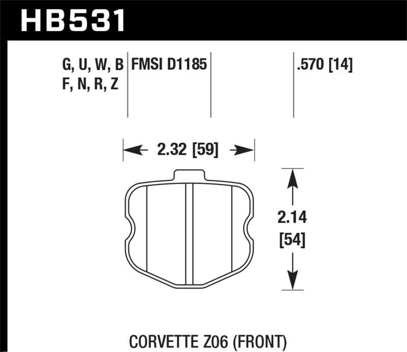 Hawk 06-10 Chevy Corvette (OEM Pad Design) Front Ceramic Sreet Brake Pads - Order Your Parts - اطلب قطعك