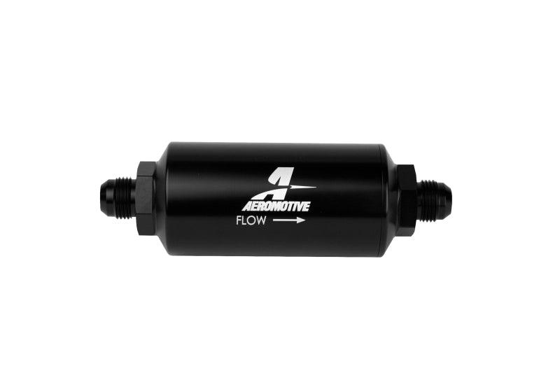 Aeromotive In-Line Filter - AN-08 size Male - 10 Micron Microglass Element - Bright-Dip Black - Order Your Parts - اطلب قطعك