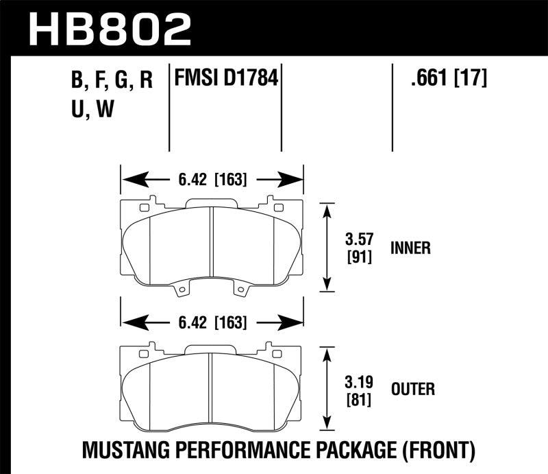 Hawk 15-17 Ford Mustang Performance Pkg (NON GT) HPS Front Brake Pads - Order Your Parts - اطلب قطعك