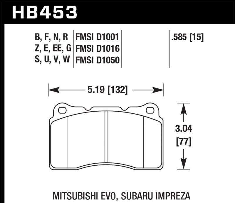 Hawk 03-06 Evo / 04-09 STi / 09-10 Genesis Coupe (Track) / 2010 Camaro SS DTC-70 Race Front Brake Pa - Order Your Parts - اطلب قطعك