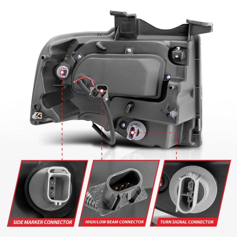 ANZO 2007-2014 Ford Expedition Projector Headlights w/ Halo Black - Order Your Parts - اطلب قطعك