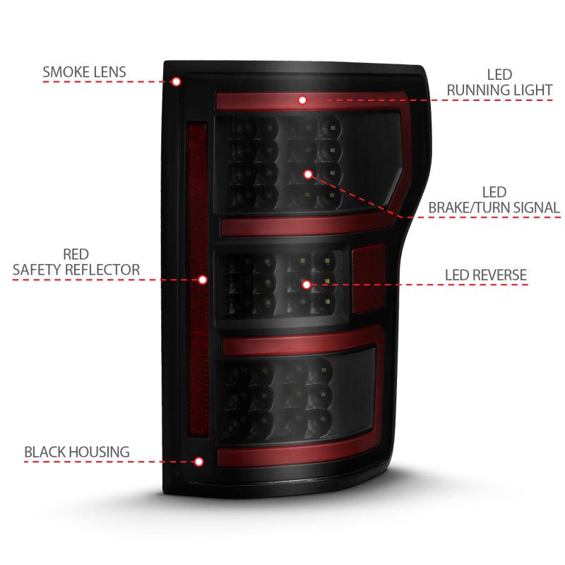 ANZO 18-19 Ford F-150 LED Taillight Black Housing Clear Lens Red Light Bar W/Sequential - Order Your Parts - اطلب قطعك