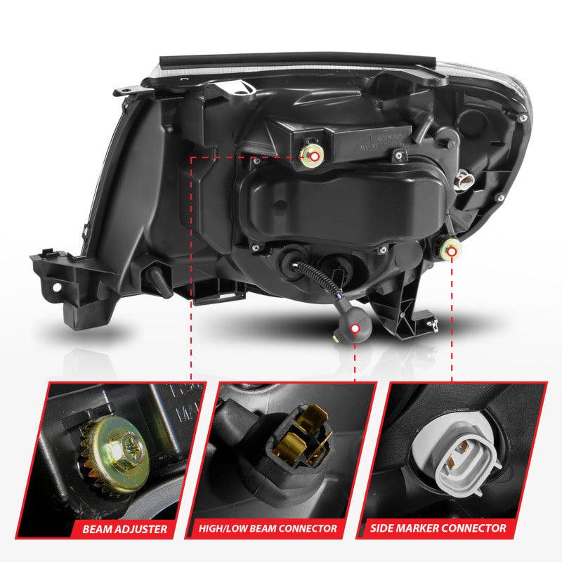 ANZO 05-11 Toyota Tacoma Projector Headlights w/Light Bar Switchback Black Housing - Order Your Parts - اطلب قطعك