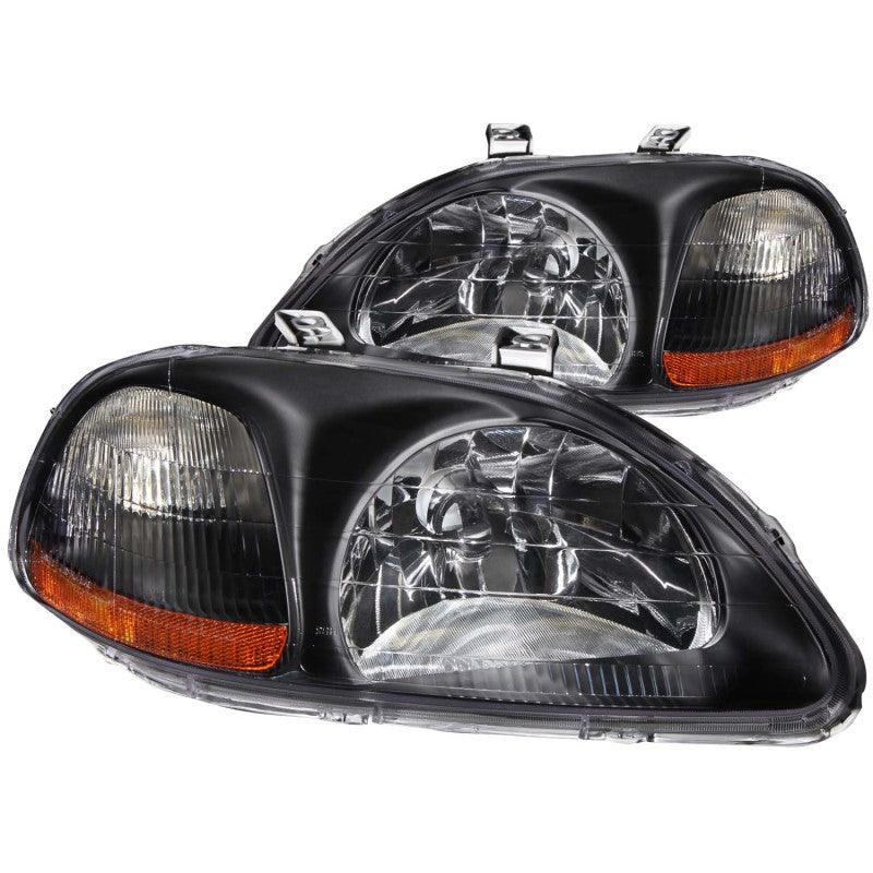ANZO 1996-1998 Honda Civic Crystal Headlights Black - Order Your Parts - اطلب قطعك