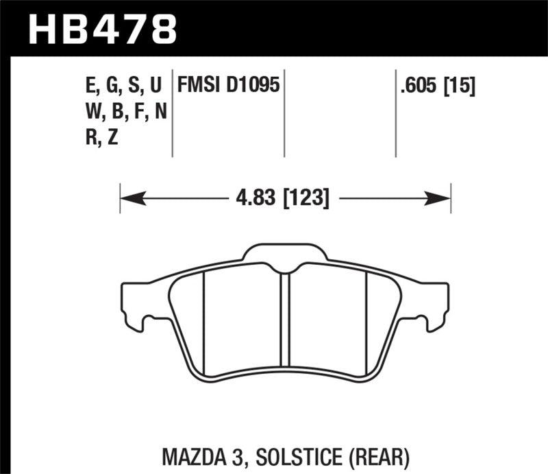 Hawk 13-14 Ford Focus ST / Mazda/ Volvo HP+ Street Rear Brake Pads - Order Your Parts - اطلب قطعك
