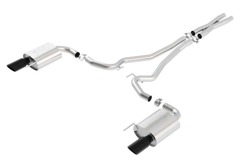 Borla Atak S Cat-Back 15-17 Ford Mustang GT 5.0L V8 MT/AT 2.5in pipe 4in tip (Black Chrome) - Order Your Parts - اطلب قطعك