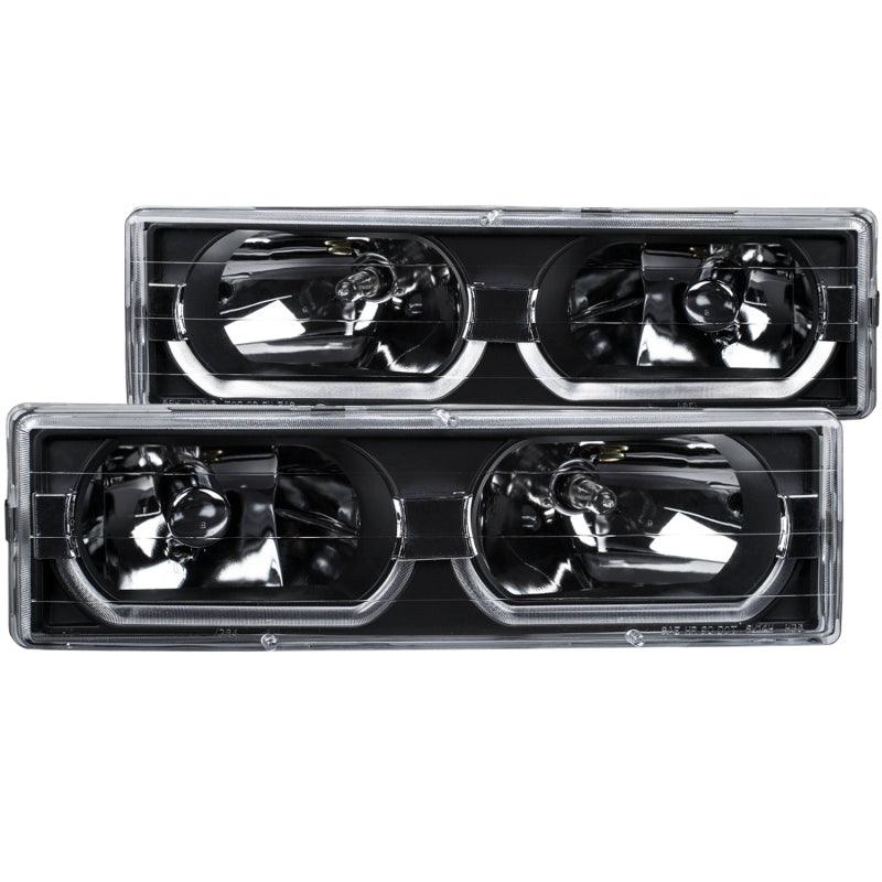 ANZO 1988-1998 Chevrolet C1500 Crystal Headlights Black w/ Low - Brow - Order Your Parts - اطلب قطعك