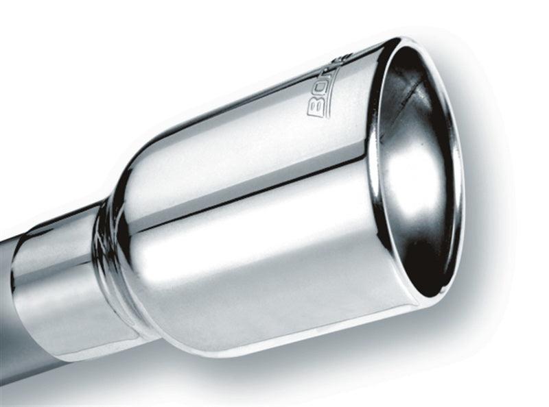 Borla Universal Polished Tip Single Oval Rolled Angle-Cut w/Clamp (inlet 2 1/2in. Outlet 4 1/4 x 3 1 - Order Your Parts - اطلب قطعك