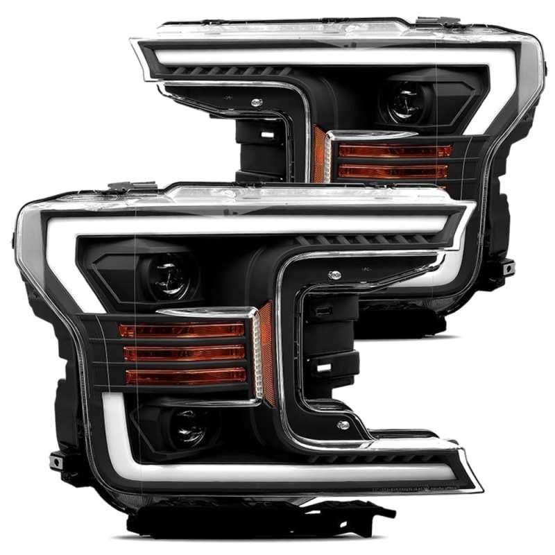 AlphaRex 18-20 Ford F-150 LUXX Style Projector Headlights Alpha Black w/Activation Light/DRL - Order Your Parts - اطلب قطعك