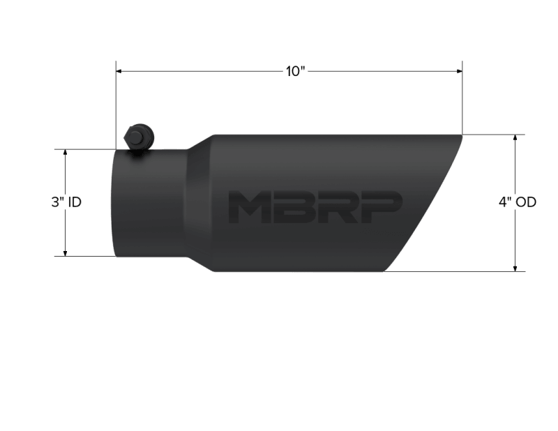 MBRP Universal Tip 4in OD 3in Inlet 10in Length Dual Wall Angled End Black - Order Your Parts - اطلب قطعك