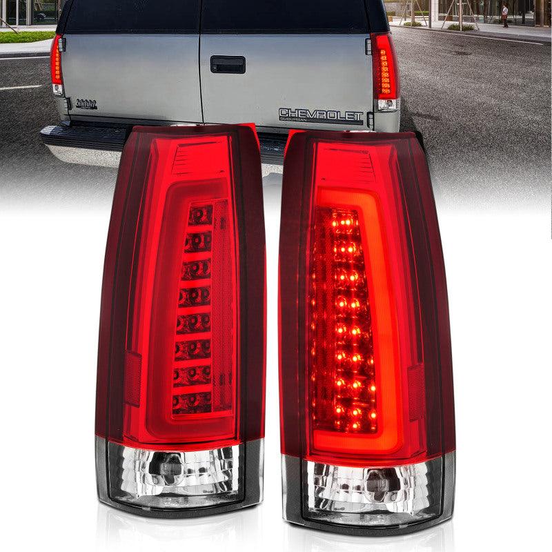 ANZO 1999-2000 Cadillac Escalade LED Taillights Chrome Housing Red/Clear Lens Pair - Order Your Parts - اطلب قطعك