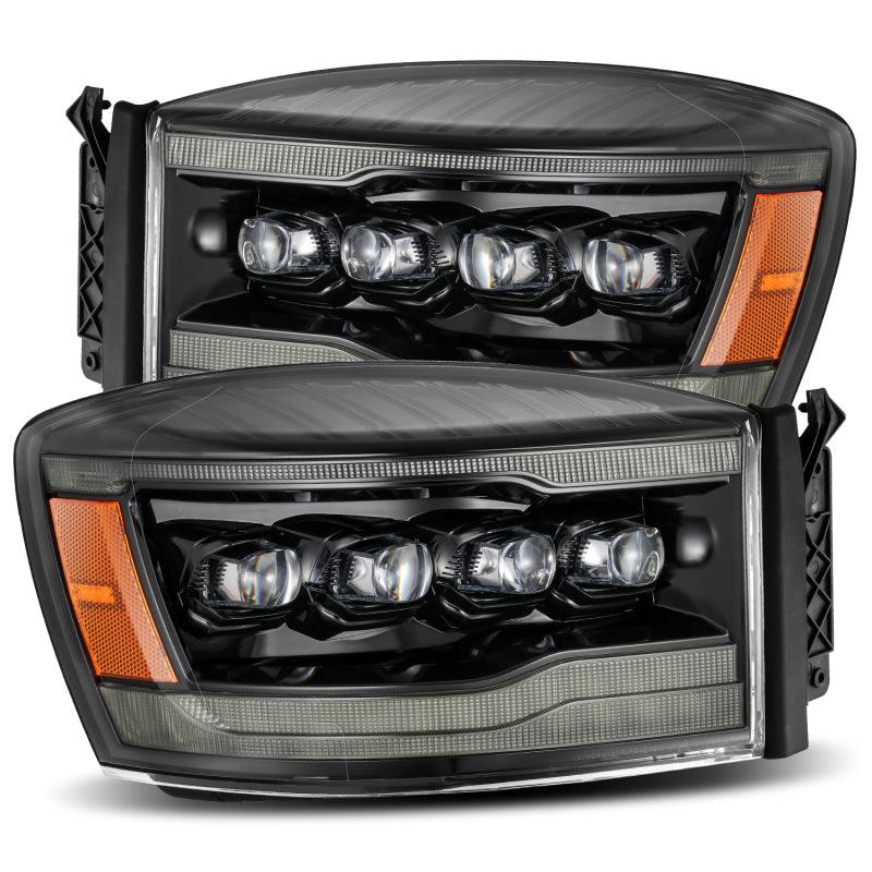 AlphaRex 06-08 Ram 1500HD NOVA LED Proj Headlights Plnk Style Alpha Blk w/Seq Signal/DRL/Amber LED - Order Your Parts - اطلب قطعك