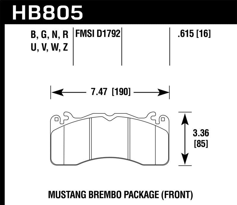 Hawk 15-17 Ford Mustang Brembo Package HP Plus Front Brake Pads - Order Your Parts - اطلب قطعك