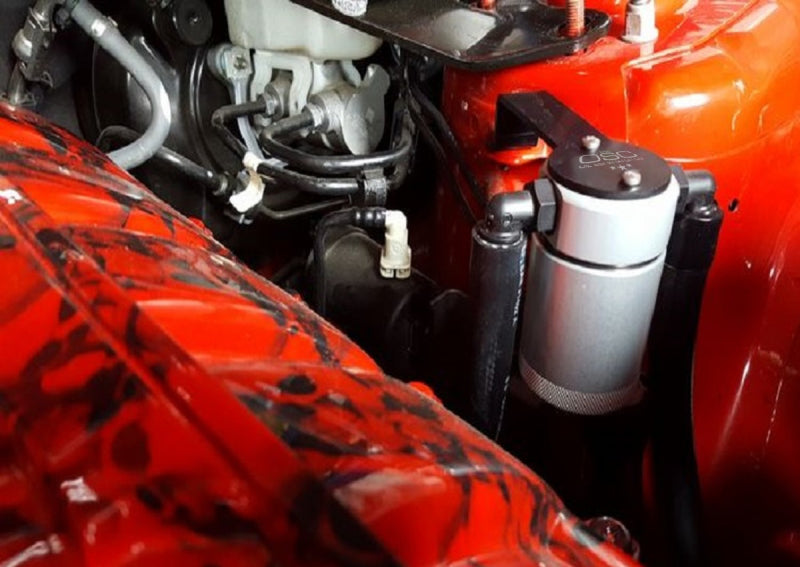 J&amp;L 2015-2023 Ford Mustang EcoBoost Driver Side Oil Separator 3.0 - Clear Anodized