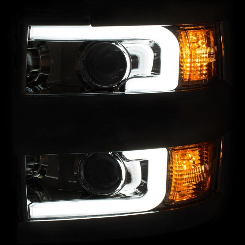ANZO Projector Headlights 15-17 Chevrolet Silverado 2500HD / 3500HD Chrome w/ Chrome Rim - Order Your Parts - اطلب قطعك
