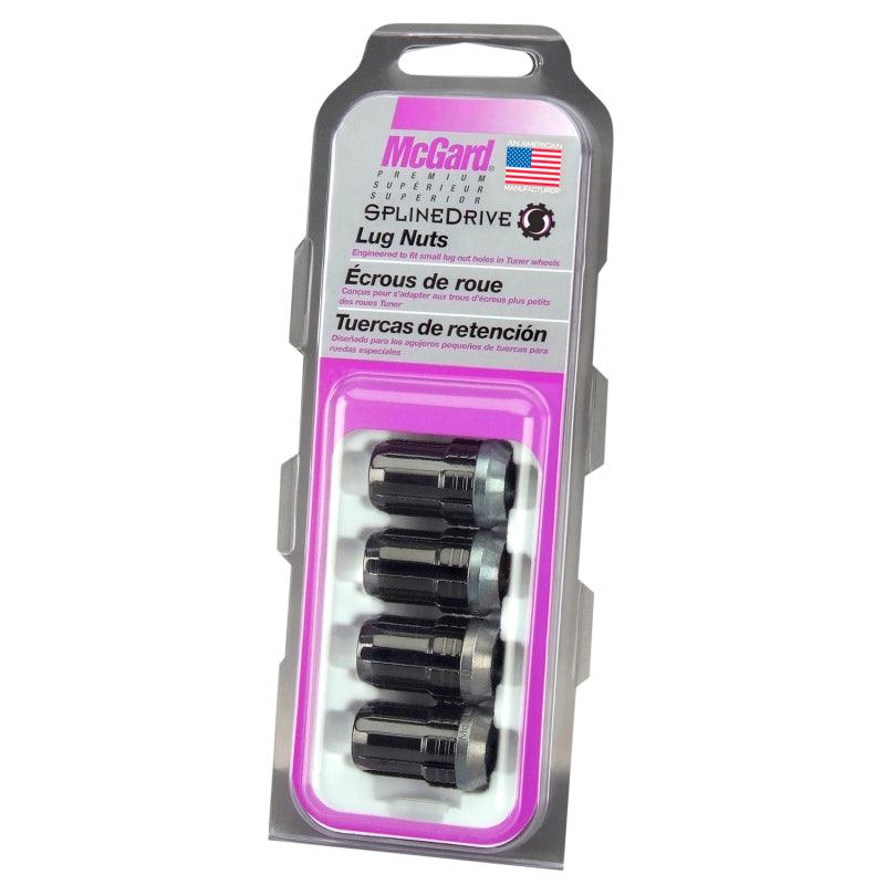 McGard SplineDrive Lug Nut (Cone Seat) M12X1.5 / 1.24in. Length (4-Pack) - Black (Req. Tool) - Order Your Parts - اطلب قطعك