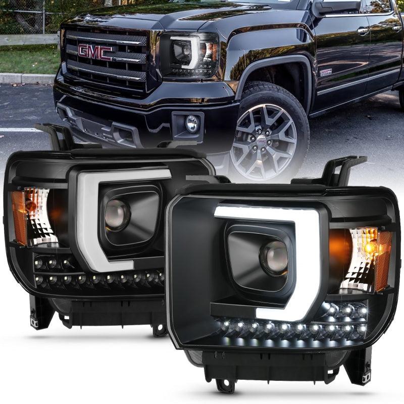 ANZO 2014-2015 Gmc Sierra 1500HD Projector Plank Style Headlight Black W/ Drl - Order Your Parts - اطلب قطعك