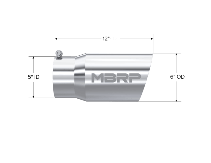 MBRP Universal Tip 6 O.D. Dual Wall Angled 5 inlet 12 length - Order Your Parts - اطلب قطعك