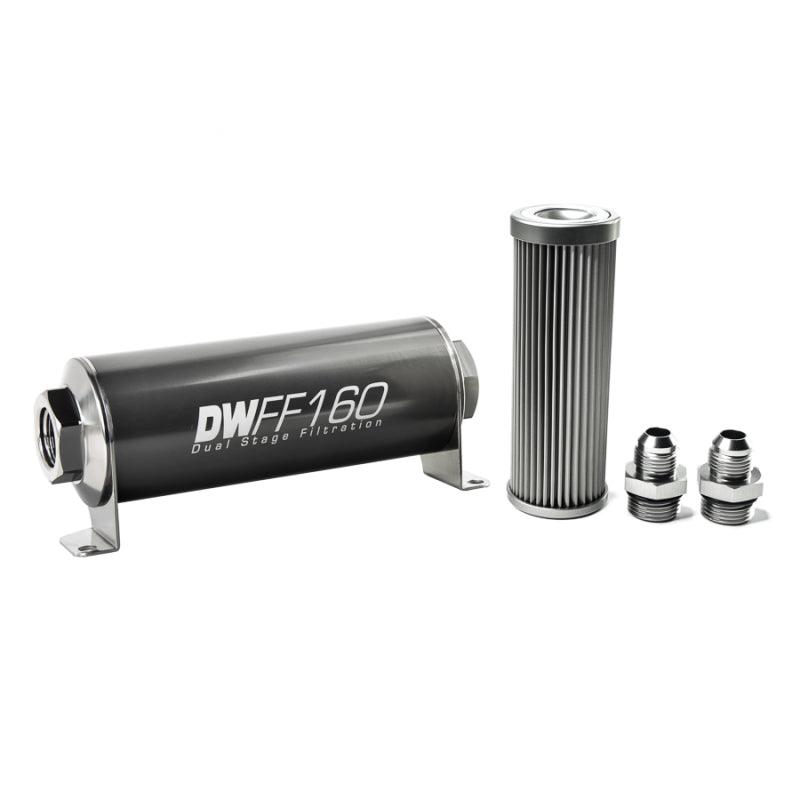 DeatschWerks Stainless Steel 8AN 10 Micron Universal Inline Fuel Filter Housing Kit (160mm) - Order Your Parts - اطلب قطعك