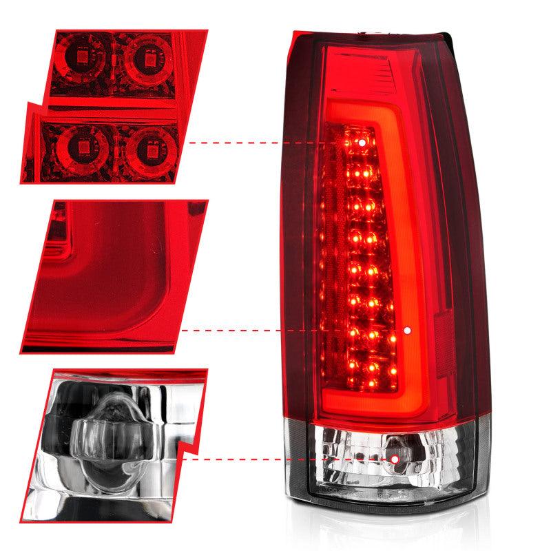 ANZO 1999-2000 Cadillac Escalade LED Taillights Chrome Housing Red/Clear Lens Pair - Order Your Parts - اطلب قطعك