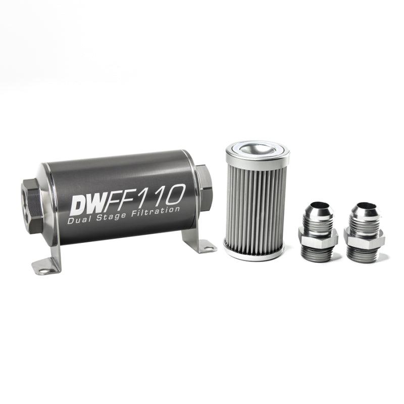 DeatschWerks Stainless Steel 10AN 10 Micron Universal Inline Fuel Filter Housing Kit (110mm) - Order Your Parts - اطلب قطعك