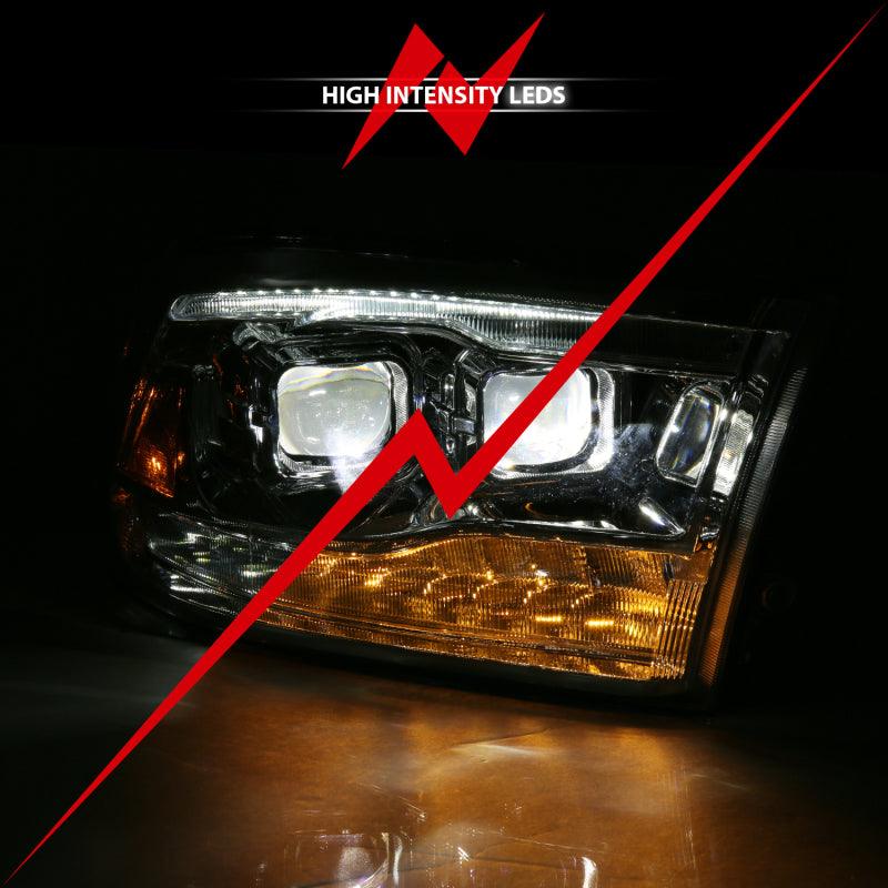 ANZO 2009-2018 Dodge Ram 1500 Led Projector Plank Style Switchback H.L Halo Chrome Amber (OE Style) - Order Your Parts - اطلب قطعك