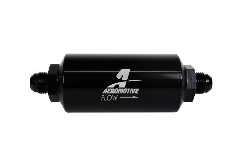 Aeromotive In-Line Filter - (AN -8 Male) 40 Micron Stainless Mesh Element Bright Dip Black Finish - Order Your Parts - اطلب قطعك