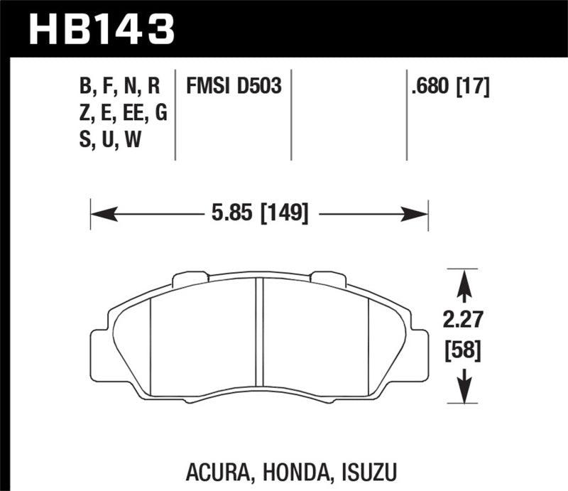 Hawk 97-99 Acura CL/97-01 Integra Type-R / 97-01 Honda CRV/Prelude DTC-60 Race Front Brake Pads - Order Your Parts - اطلب قطعك