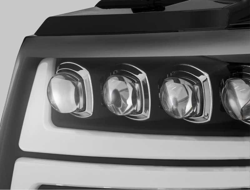 AlphaRex 07-13 Chevy Avalanche NOVA LED Proj Headlights Plank Style Matte Black w/Activ Light/DRL - Order Your Parts - اطلب قطعك