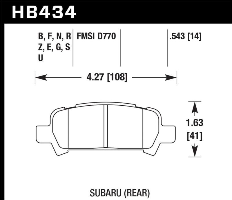 Hawk 2004-2006 Subaru Baja Sport HPS 5.0 Rear Brake Pads - Order Your Parts - اطلب قطعك