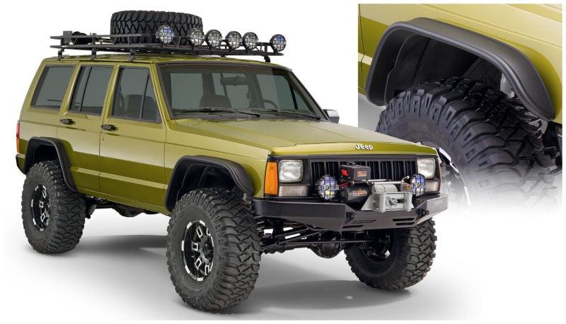 Bushwacker 84-01 Jeep Cherokee Flat Style Flares 4pc - Black - Order Your Parts - اطلب قطعك