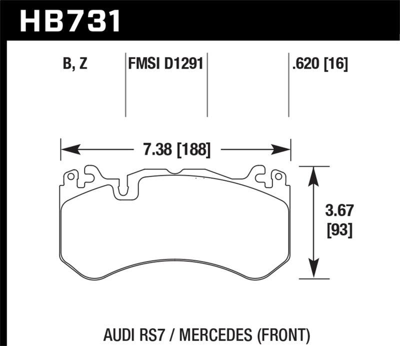 Hawk 15-17 Audi RS7 / 14-15 Mercedes G63 AMG / SL63 AMG HPS 5.0 Street Front Brake Pads - Order Your Parts - اطلب قطعك