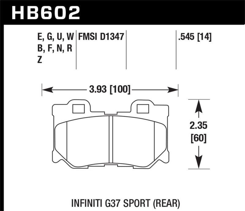 Hawk 10-11 Infiniti FX50 / 09-10 G37 / 09-10 Nissan 370Z DTC-70 Race Rear Brake Pads - Order Your Parts - اطلب قطعك