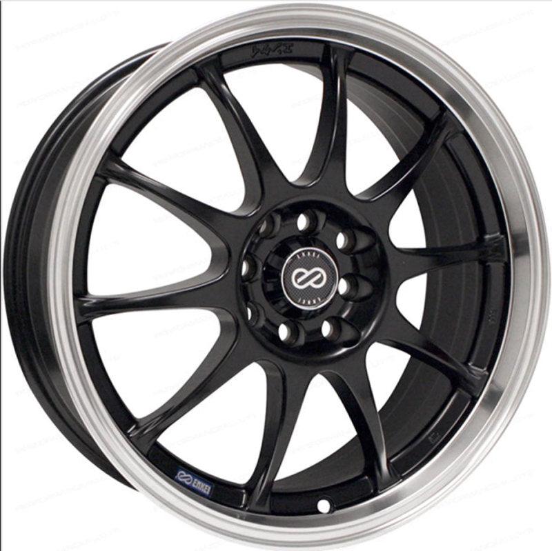 Enkei J10 17x7 5x100/114.3 38mm Offset Dia Matte Black w/ Machined Lip Wheel - Order Your Parts - اطلب قطعك