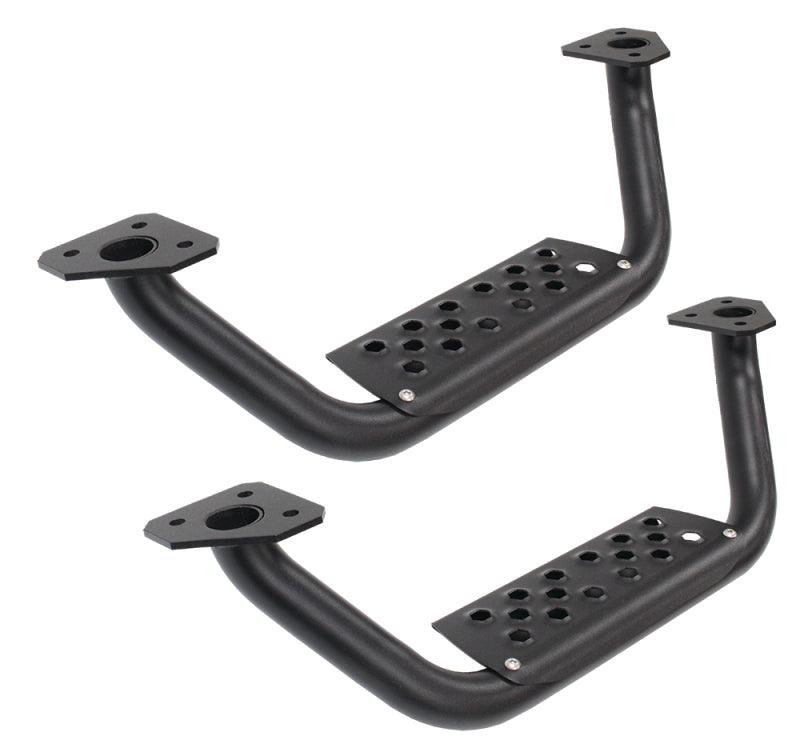 Go Rhino Dominator Extreme D6 SideSteps - Tex Blk - 4in Drop Down Steps (Pair) - Order Your Parts - اطلب قطعك