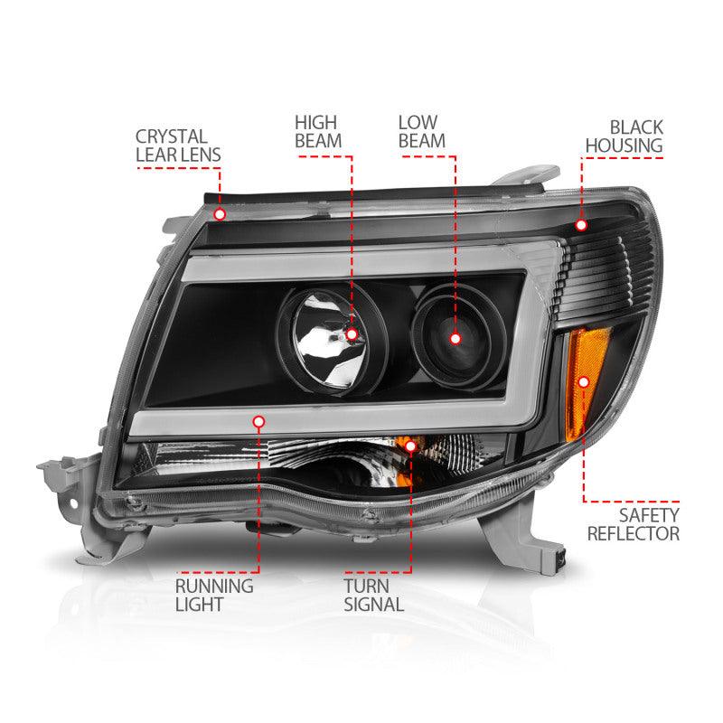 ANZO 05-09 Toyota Tacoma Projector Light Bar Style Headlights w/ C Light Bar - Order Your Parts - اطلب قطعك