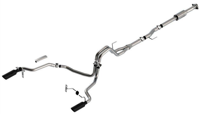 Borla F-150 2021 2.7L/3.5L 4dr CC SB EC STB Lari/King R/Plinum/LTD 3/2.25 SRE CB AK BLK CHR Tips - Order Your Parts - اطلب قطعك