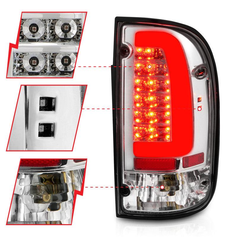 ANZO 1995-2004 Toyota Tacoma LED Taillights Chrome Housing Clear Lens (Pair) - Order Your Parts - اطلب قطعك