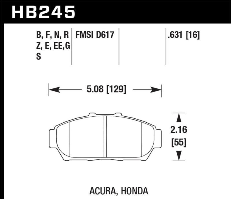 Hawk 94-01 Acura Integra (excl Type R) DTC-60 Race Front Brake Pads - Order Your Parts - اطلب قطعك