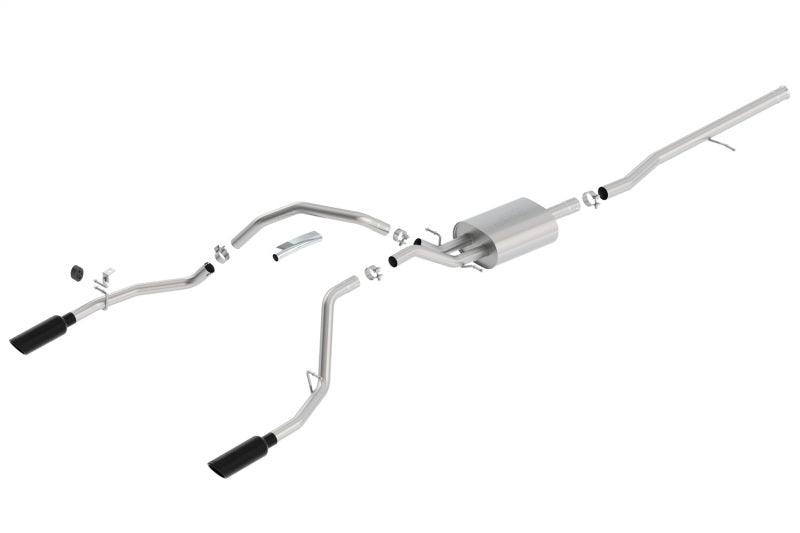 Borla 14 Sierra 1500 C/B S-Type Exh/2.75in Into Dual 2.25in Out 4in Split Rear Exit-Black Chrome - Order Your Parts - اطلب قطعك