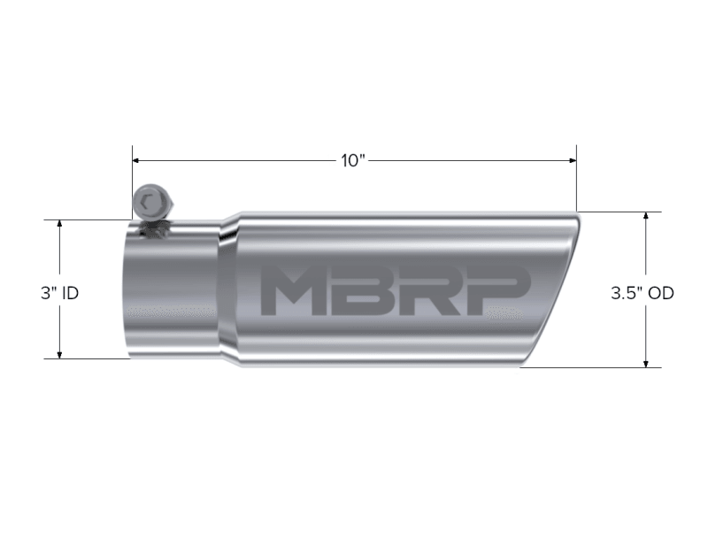 MBRP Universal Tip 3in O.D. Angled Rolled End 3 inlet 10 length - Order Your Parts - اطلب قطعك