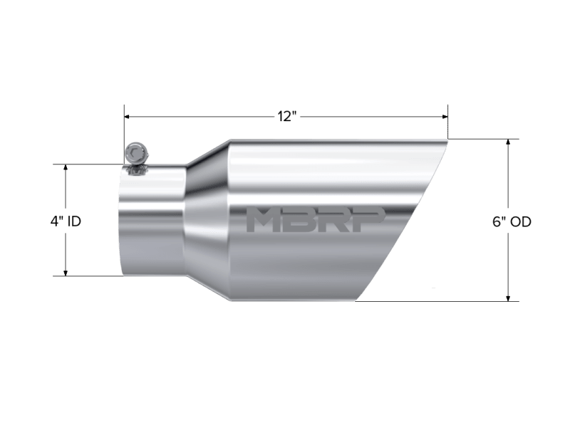 MBRP Universal Tip 6 O.D. Dual Wall Angled 4 inlet 12 length - Order Your Parts - اطلب قطعك