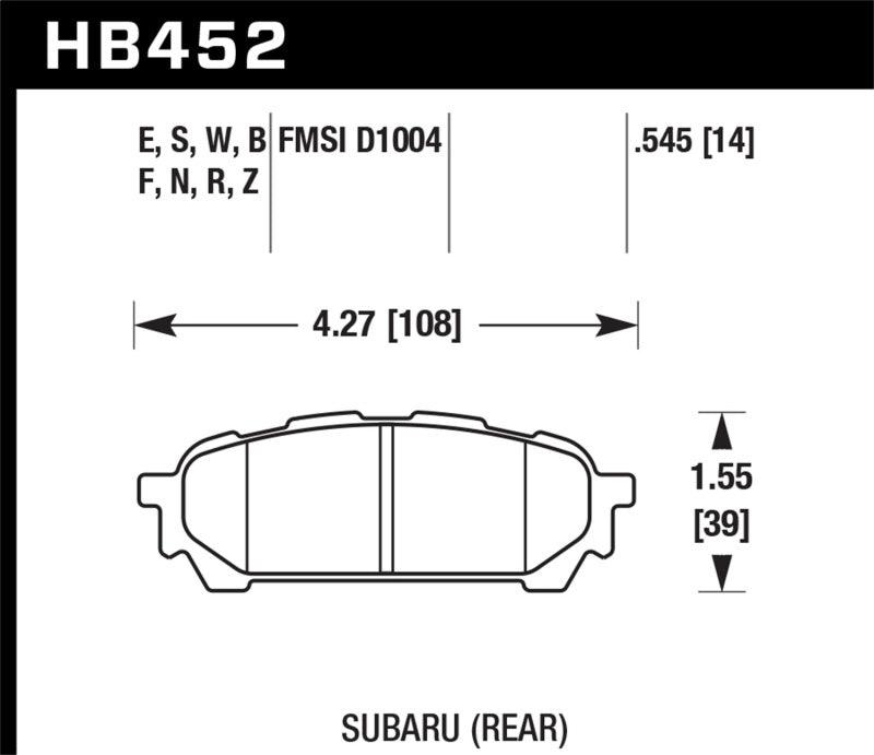 Hawk 2006-2006 Saab 9-2X 2.5i HPS 5.0 Rear Brake Pads - Order Your Parts - اطلب قطعك