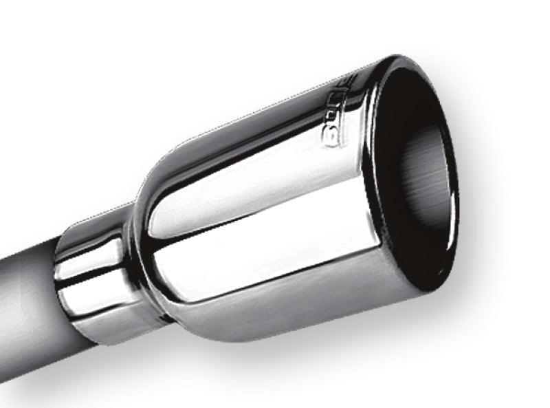 Borla 2.25in Inlet 3.19in Round Rolled Angle Cut Outlet x 5in Long Embossed Tip - Order Your Parts - اطلب قطعك