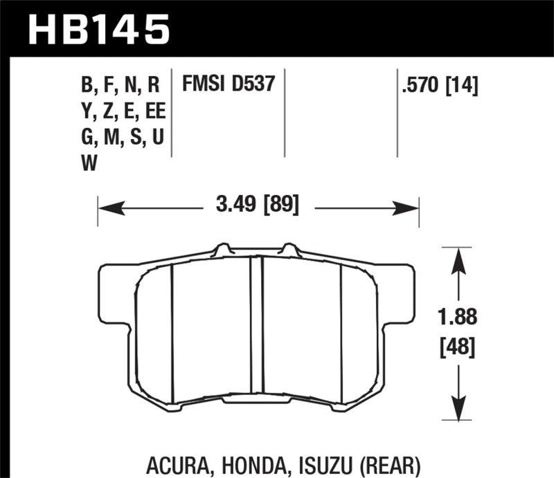 Hawk 1997-1997 Acura CL 2.2 HPS 5.0 Rear Brake Pads - Order Your Parts - اطلب قطعك