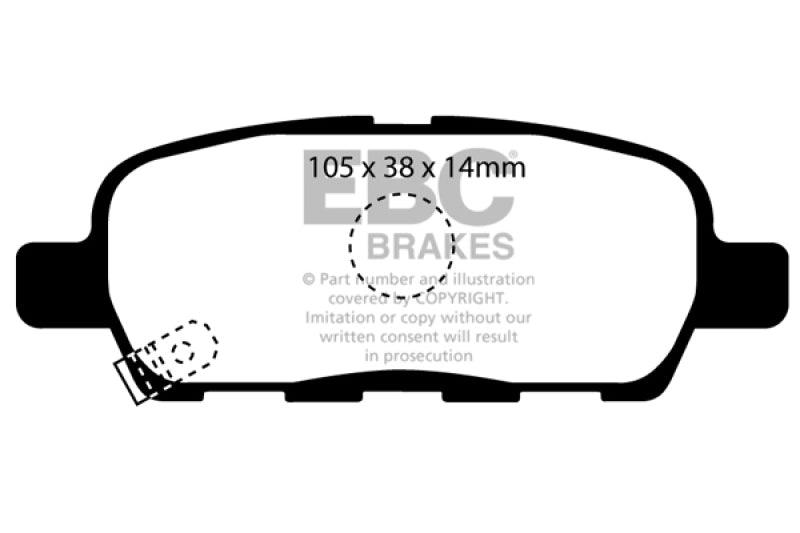 EBC 08-13 Infiniti EX35 3.5 Greenstuff Rear Brake Pads - Order Your Parts - اطلب قطعك