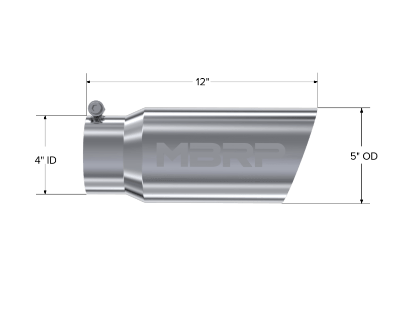 MBRP Universal Tip 5 O.D. Angled Single Walled 4 inlet 12 length - Order Your Parts - اطلب قطعك