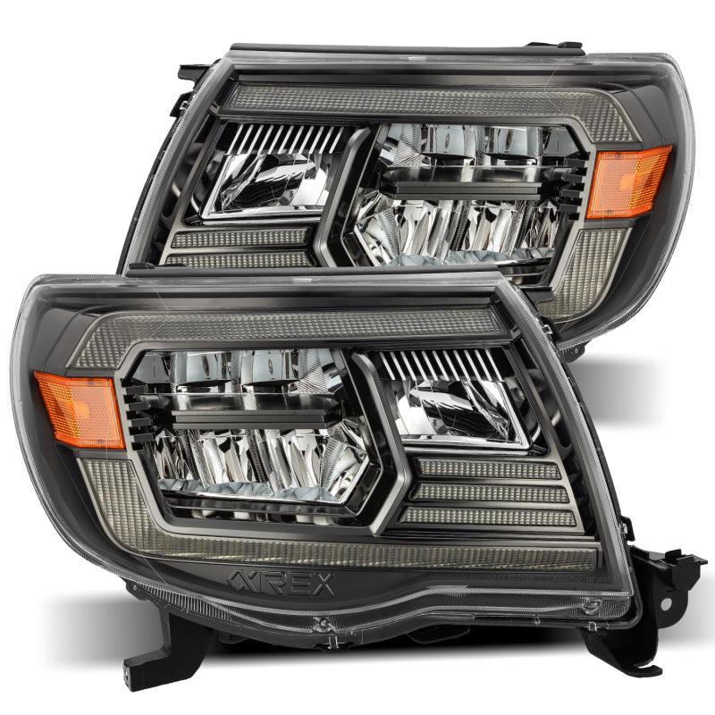 AlphaRex 05-11 Toyota Tacoma LUXX Crystal Headlights Plank Style Alpha Black w/Activation Light/DRL - Order Your Parts - اطلب قطعك